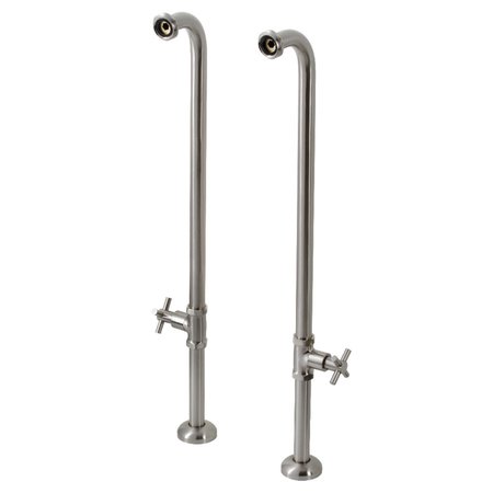 AQUA VINTAGE AE810S8DX Freestanding Tub Supply Line, Brushed Nickel AE810S8DX